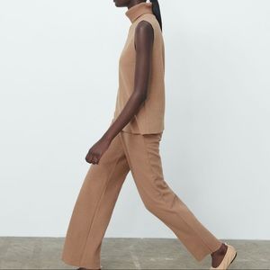 [SET] Zara Camel Soft Feel Top & Pant